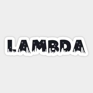 Lambda Cityscape Letters Sticker